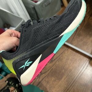 Reebok Nano X1 Black with Pink and Teal Accents